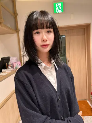セミロング カラー ヘアアレンジ トレンドレイヤー カット/mihoのヘアスタイル