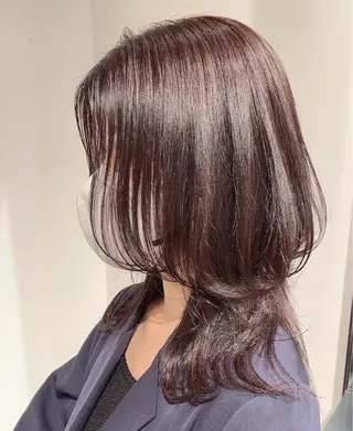 セミロング カラー スキバサミを使わない カット🌼唯🌼のヘアスタイル