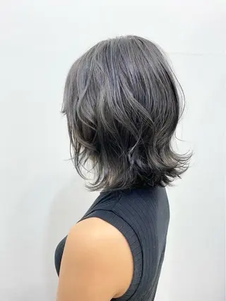 セミロング ヘアアレンジ ハイライト 特化　須永🐶のヘアスタイル
