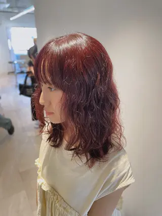 セミロング パーマ レイヤー/パーマ /縮毛/ 宮本 泰周のヘアスタイル