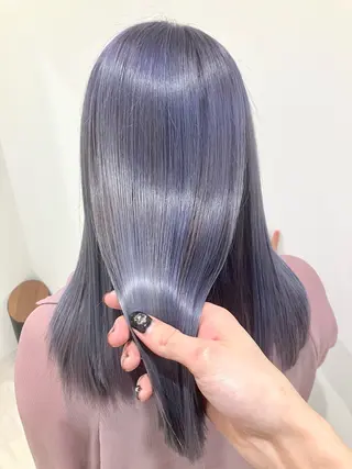 ロング カラー 雅/ダブルカラー/ 白髪ぼかしハイライトのヘアスタイル