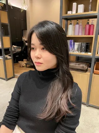 ロング カラー ヘアアレンジ 一箭 恵梧/ロングヘアのヘアスタイル
