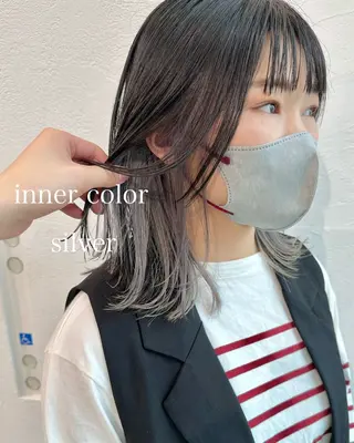 ミディアム カラー インナーカラー/レイ ヤーカット♡/マキシのヘアスタイル