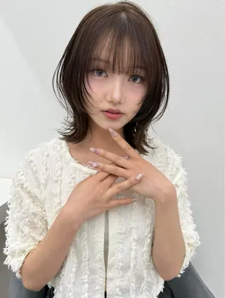 ミディアム ウルフカット/ボブ りなのヘアスタイル