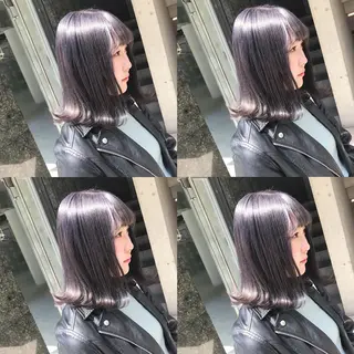 ミディアム カラー ヘアアレンジ TAKUMAブリーチ /切りっぱなし🪽のヘアスタイル