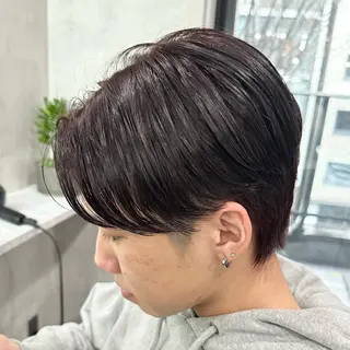 パーマ メンズ 曲がる縮毛矯正/メン ズカット髪質改善のヘアスタイル