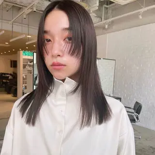 セミロング カラー 透けるカラー 🫧かふうのヘアスタイル