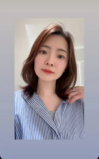 ミディアム カラー 渋谷 とまとのヘアスタイル