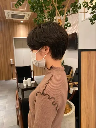 ショート カラー パーマ 🍃服部 雅哉🍃銀座◎のヘアスタイル