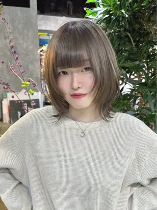 ミディアム カラー レイヤーカット/韓国 /心斎橋/宮城ほのかのヘアスタイル