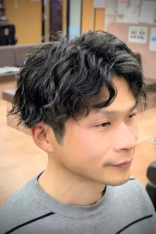 ショート パーマ 理容プラージュ燕三条 福井のヘアスタイル