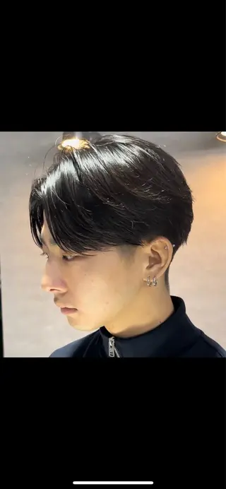 ショート カラー パーマ メンズ センターパート マスターかずまのヘアスタイル