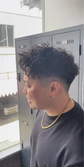 パーマ メンズ 吉田 剛のヘアスタイル