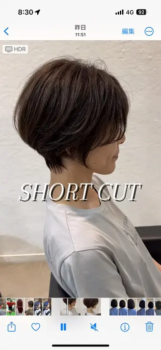 ショート カラー 店長/髪質改善/ ナチュラル/松若　優のヘアスタイル