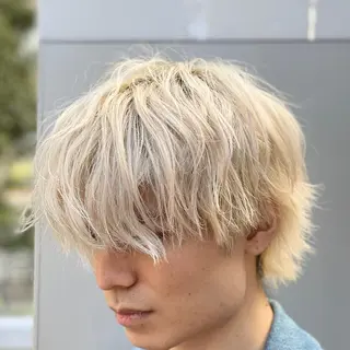 ショート カラー メンズ ハイトーン×レイヤー /遠藤将太のヘアスタイル