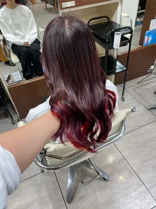 ロング カラー ヘアアレンジ 川上 麻梨阿のヘアスタイル
