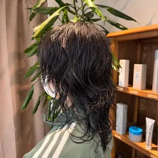 ミディアム パーマ パーマモデル募集中 渥美翔人のヘアスタイル