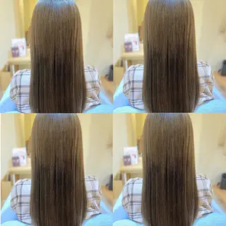 ロング カラー 金島 青のヘアスタイル