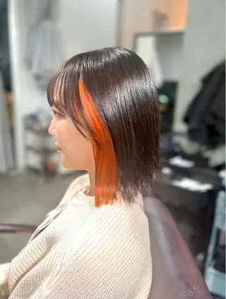 ミディアム カラー 🌈インナーカラー ‘ショウマ’🌈のヘアスタイル