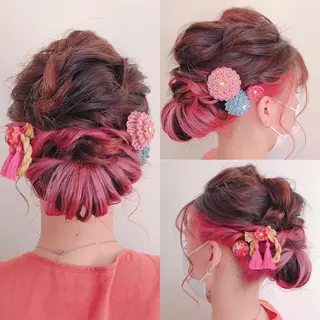 ヘアアレンジ ツノガイ エリのヘアスタイル