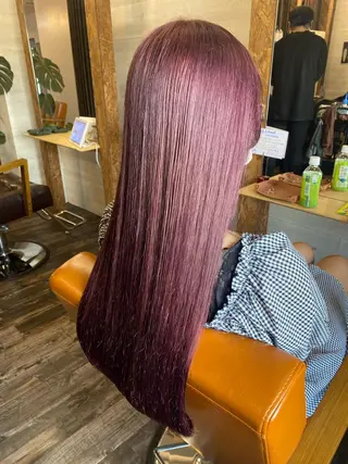 ロング カラー ブリーチ毛対応酸性 ストレート🌈サキのヘアスタイル