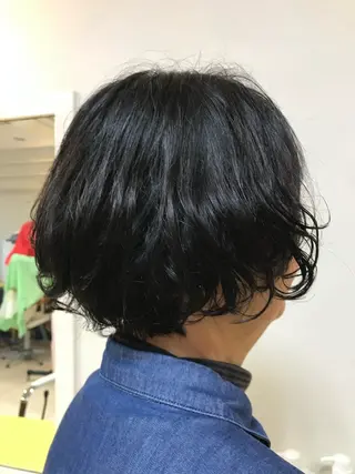 ミディアム カラー パーマ 横田 尚登のヘアスタイル