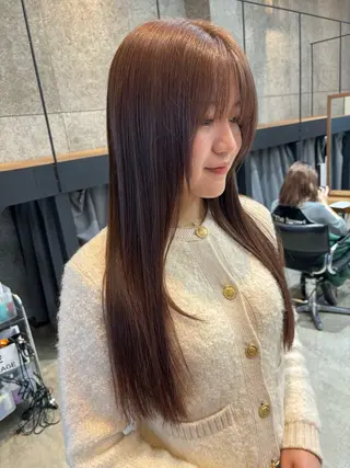ロング カラー パーマ ヘアアレンジ 押切 響 のヘアスタイル