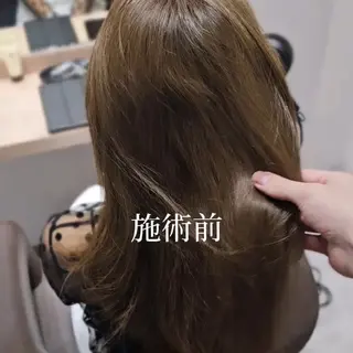 セミロング カラー 縮毛矯正をしている人 のためのカラーのヘアスタイル