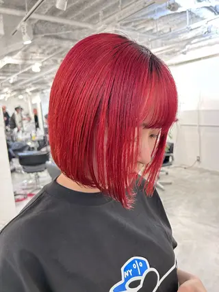 ショート カラー 切りっぱなしBOB 職人💜Anzuのヘアスタイル