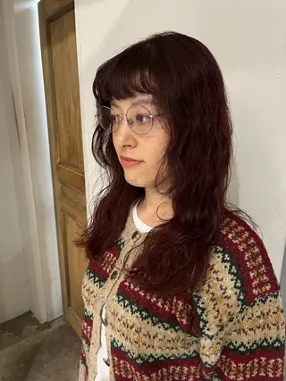 セミロング スタジオノル パーマ🌀あやなのヘアスタイル