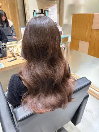 ロング 透明感グレージュ/ 縮毛矯正/静岡のヘアスタイル