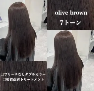 カラー 🤍ブリーチなし ブラウンhimi🤍のヘアスタイル