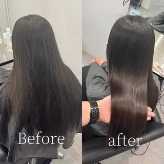 ロング 韓国風cut/ 縮毛矯正/正岡幹康のヘアスタイル