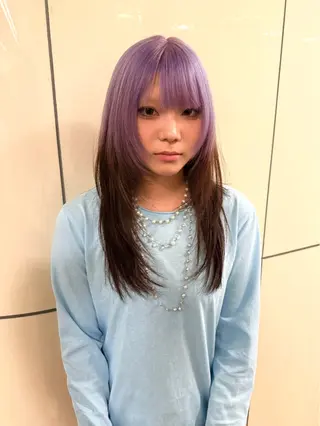 ロング カラー ハイトーンレイヤー 顔まわりSOTAのヘアスタイル