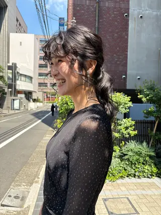 セミロング ヘアアレンジ eri kinjoのヘアスタイル