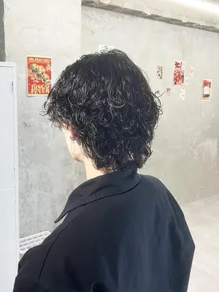 ショート パーマ メンズ door white hideのヘアスタイル