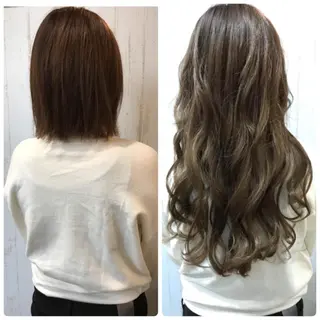 セミロング カラー パーマ ヘアアレンジ R3 Eyelash RSKのマツエク・マツパデザイン