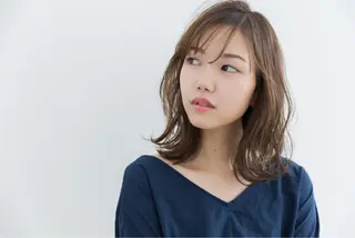セミロング カラー ツジガキ ユウスケのヘアスタイル