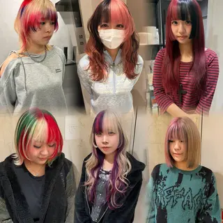 セミロング カラー Maria 梅田/デザインカラーのヘアスタイル