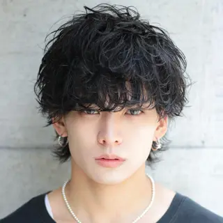 パーマ メンズ 札幌No.1フェザー KAITOのヘアスタイル