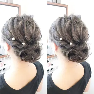 セミロング ヘアアレンジ 早朝✨ヘアセット 着付け/清水玲歌のヘアスタイル