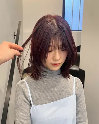 ミディアム miyabi🌙 大阪／梅田ヘアカラーのヘアスタイル