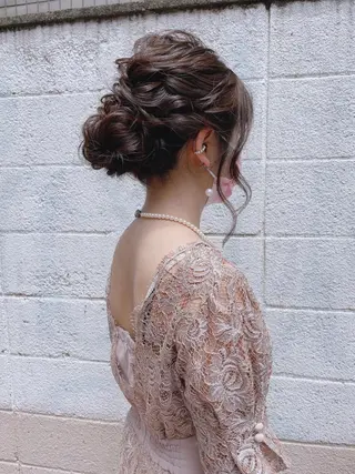 セミロング ヘアアレンジ ヘアアレンジ にいた　かづしげのヘアスタイル