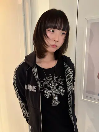 ミディアム riria/ボブ /透明感カラー🎀のヘアスタイル