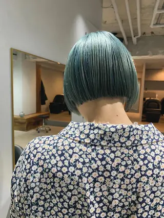 カラー ボブパーマコテ巻き風 パーマNo1深江秀平のヘアスタイル