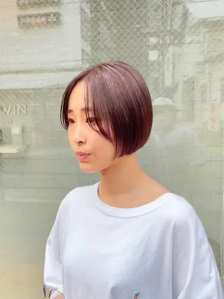 ショート カラー パーマ ヘアアレンジ 大人スタイル 太田のヘアスタイル