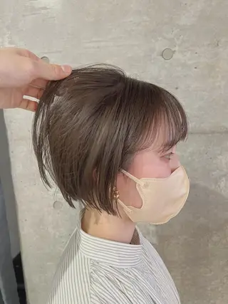 ショート カラー ボブパーマコテ巻き風 パーマNo1深江秀平のヘアスタイル