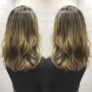 セミロング カラー 重政 和樹のヘアスタイル