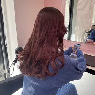 ロング カラー メンズ 💗愛され暖色💗 ピンク/レッド💗のヘアスタイル
