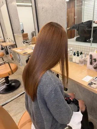 ロング 縮毛矯正×髪質改善× 艶髪カラー 吉原和磨のヘアスタイル